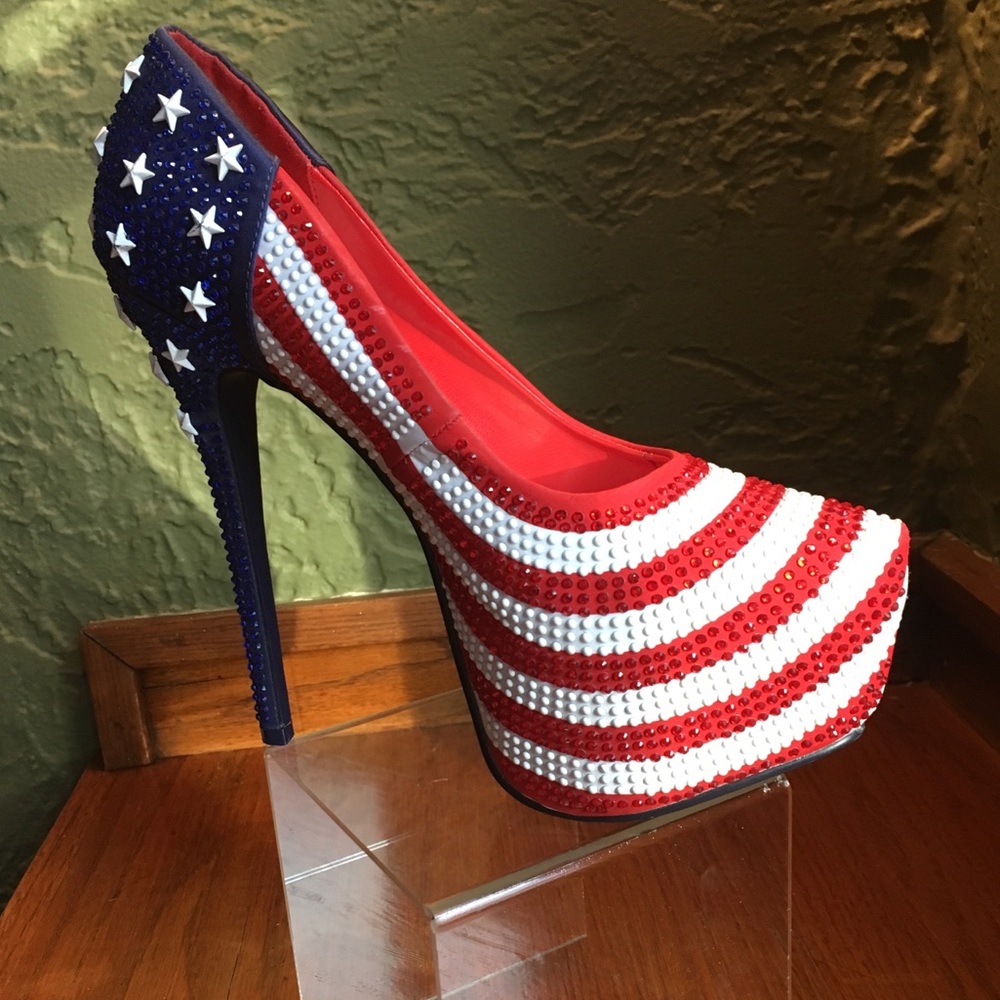 6 Inch American Flag High Heels